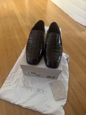 Jimmy Choo Elliot Croc-Embossed Slipper Loafer